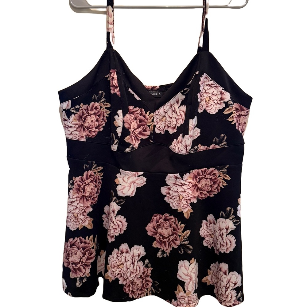 Floral Black and Pink Women's Top